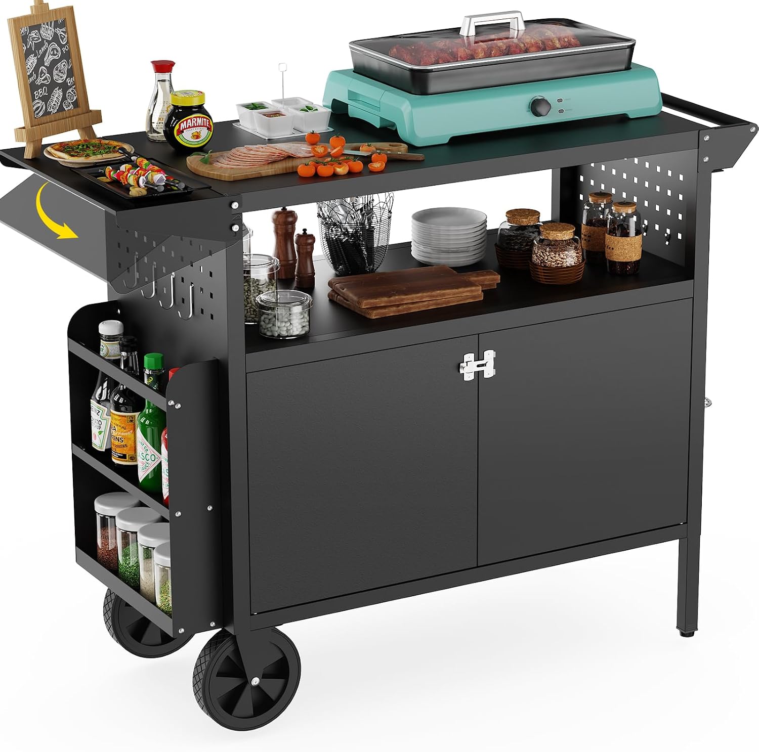 Outdoor Camping Kitchen - Carrinho de Churrasco para Exterior com