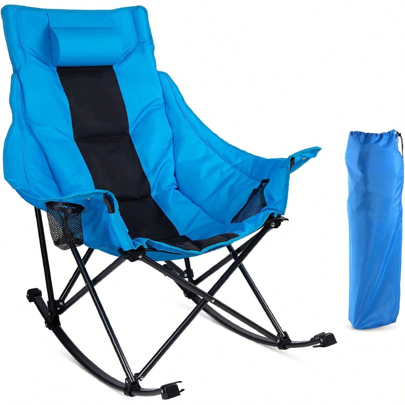 Outdoor Camping Rocking Chair - Cadeira de Camping Dobrável para Adultos