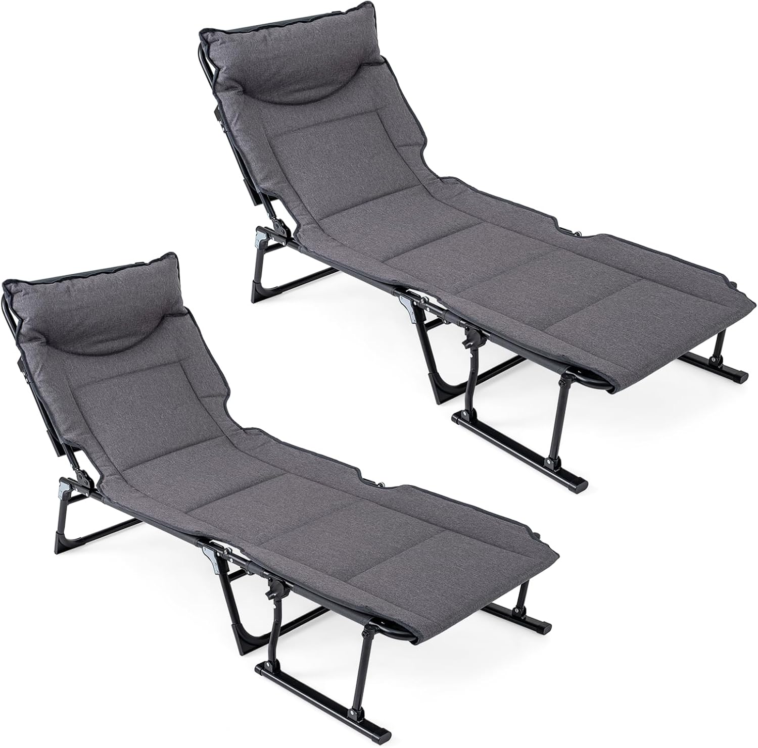 Outdoor Camping Cot - Conjunto de 2 Cadeiras Dobráveis para