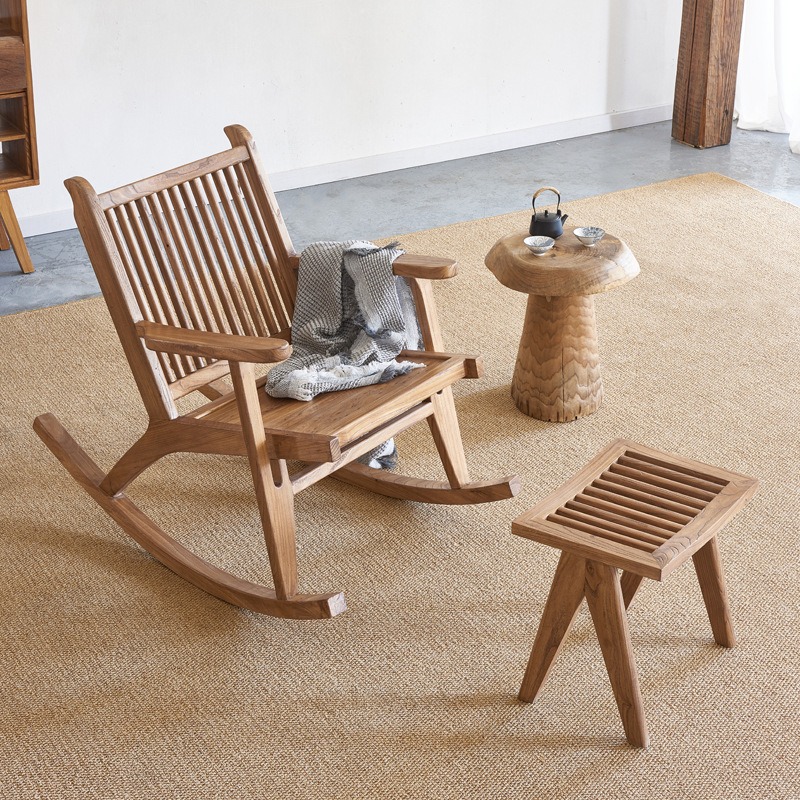 Outdoor Camping Rocking Chair - Cadeira de balanço de olmo antigo