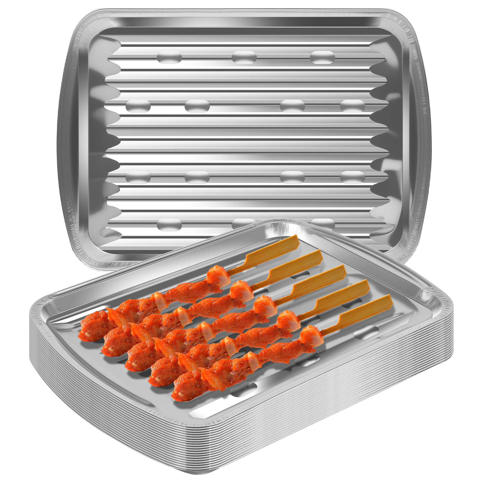 Outdoor Camping Kitchen - Bandejas de folha de alumínio antiaderentes,