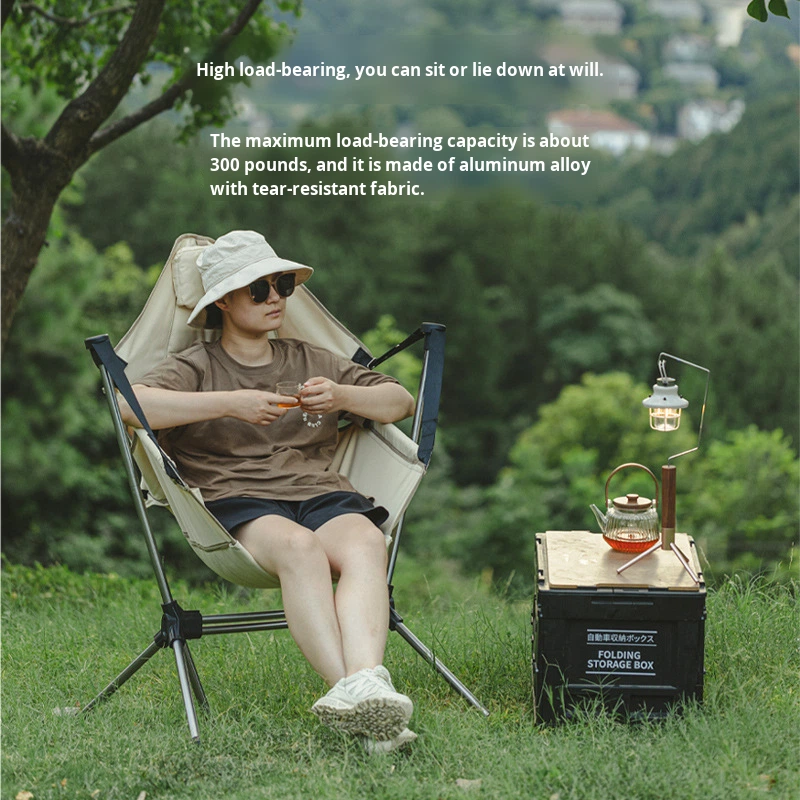 Outdoor Camping Rocking Chair - Cadeira de Balanço Dobrável para Camping,