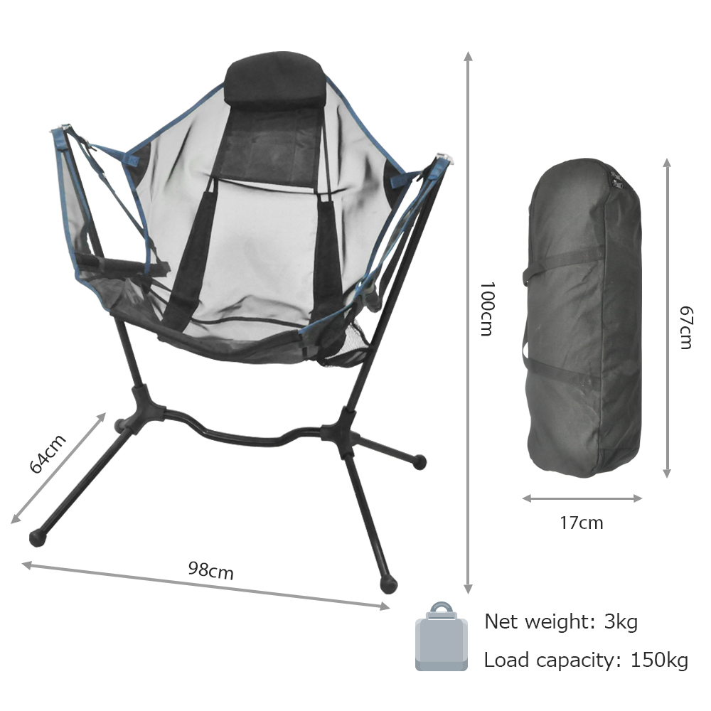 Cadeira de Camping Dobrável Po - Outdoor Camping Rocking Chair avaliação e preço