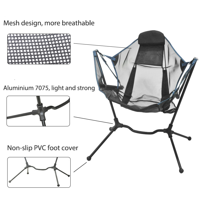 Cadeira de Camping Dobrável Po - Outdoor Camping Rocking Chair avaliação e preço