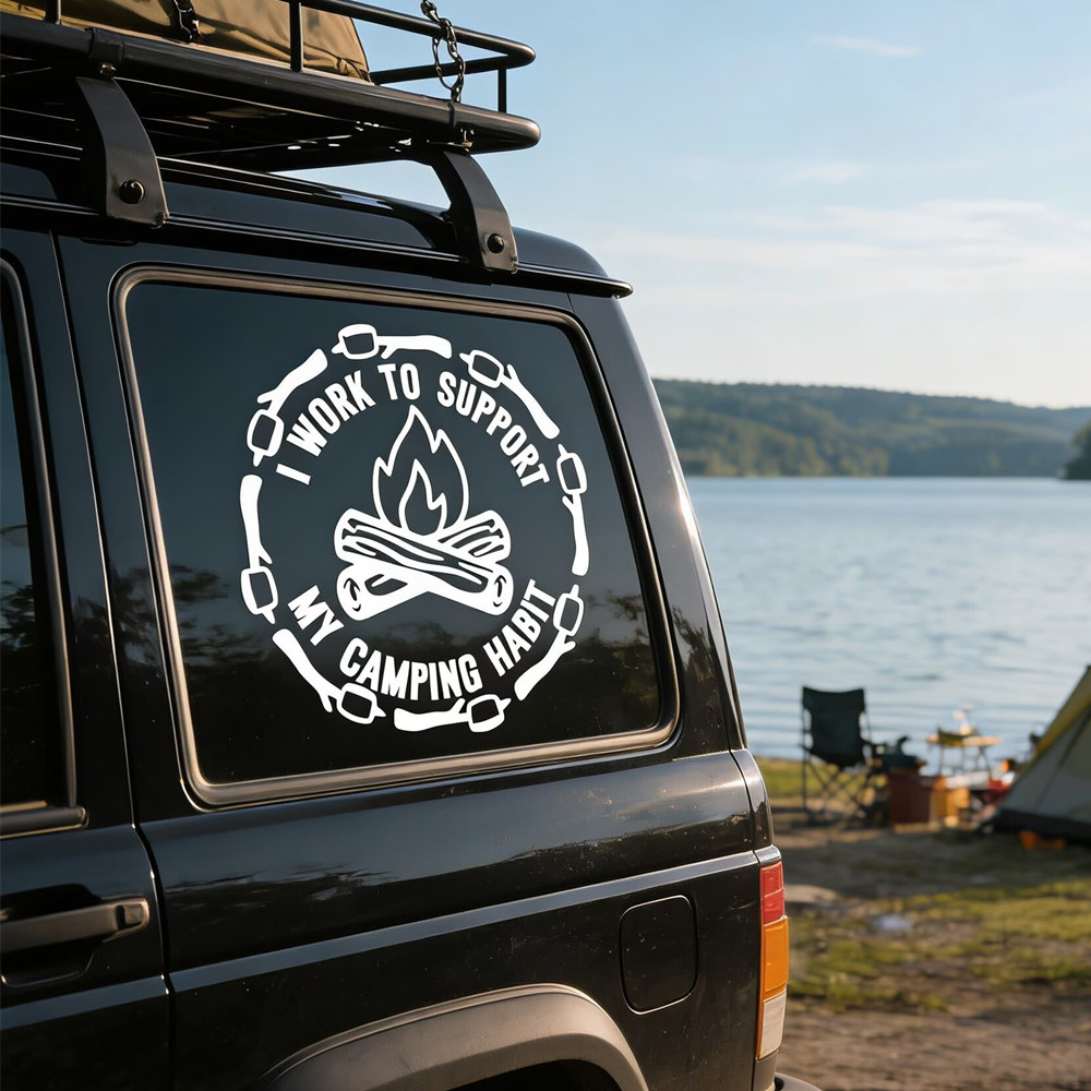 Adesivo de carro com citação e - Outdoor Camping Quotes avaliação e preço