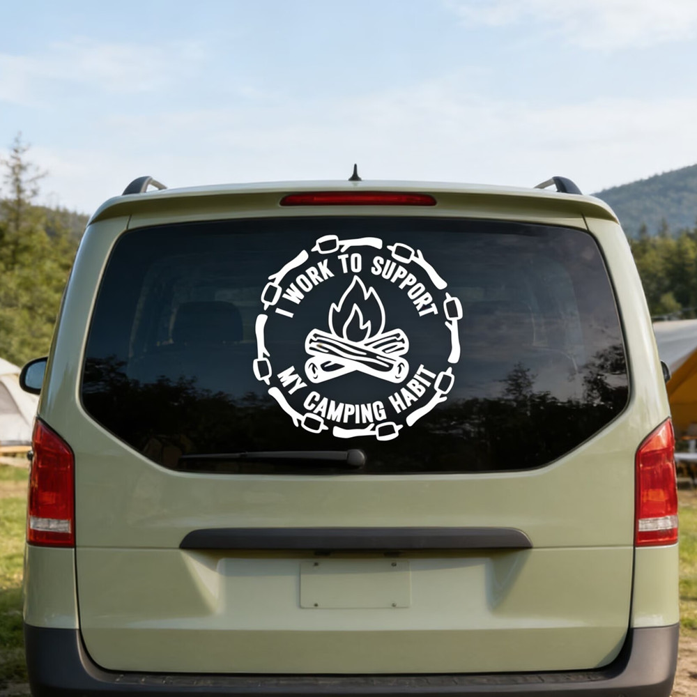 Adesivo de carro com citação e - Outdoor Camping Quotes avaliação e preço
