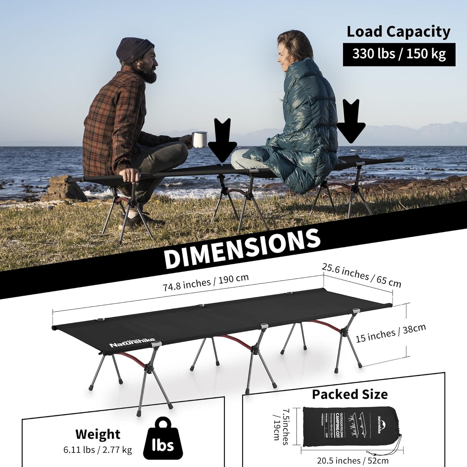 Cama de Camping Dobrável Natur - Outdoor Camping Cot avaliação e preço