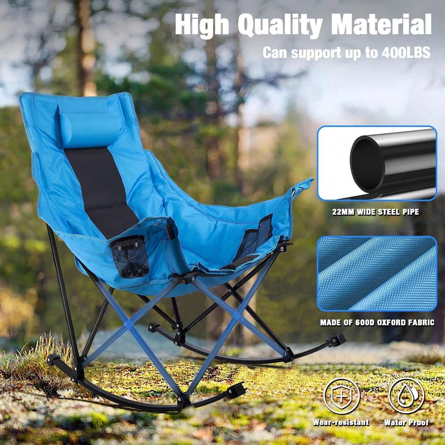 Cadeira de Camping Dobrável pa - Outdoor Camping Rocking Chair avaliação e preço