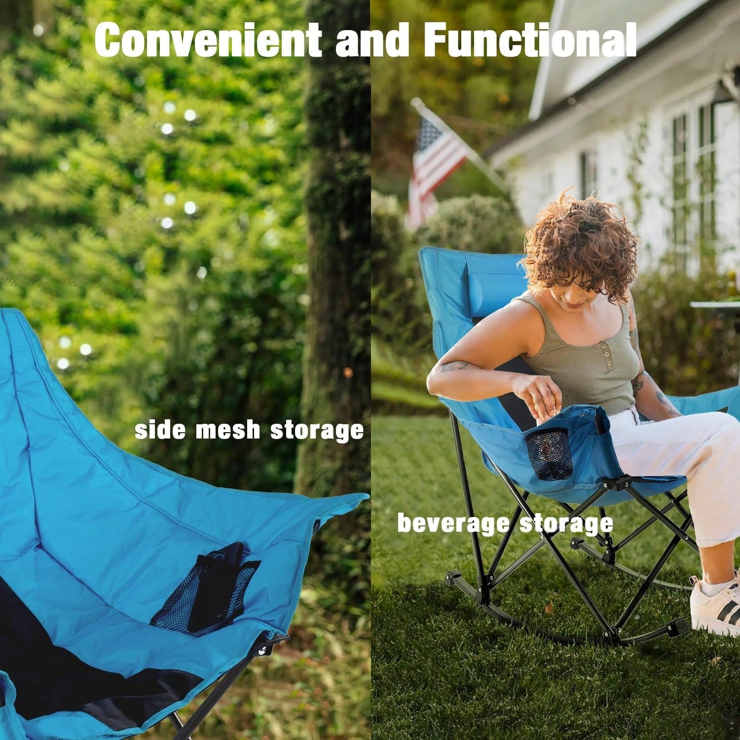 Cadeira de Camping Dobrável pa - Outdoor Camping Rocking Chair avaliação e preço