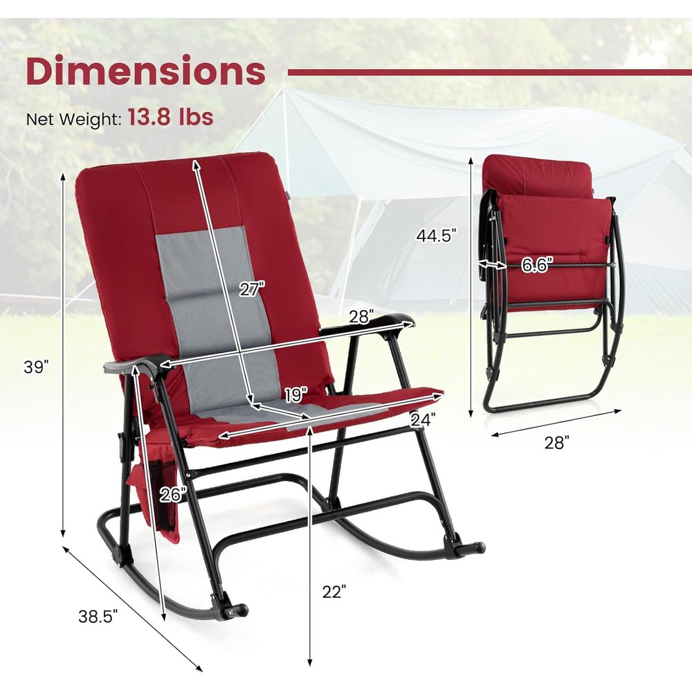 Cadeira de balanço externa ext - Outdoor Camping Rocking Chair avaliação e preço