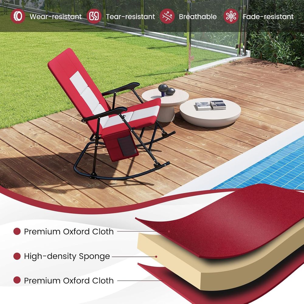 Cadeira de balanço externa ext - Outdoor Camping Rocking Chair avaliação e preço