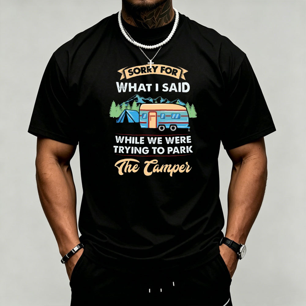 Camiseta masculina com estampa - Outdoor Camping Quotes avaliação e preço