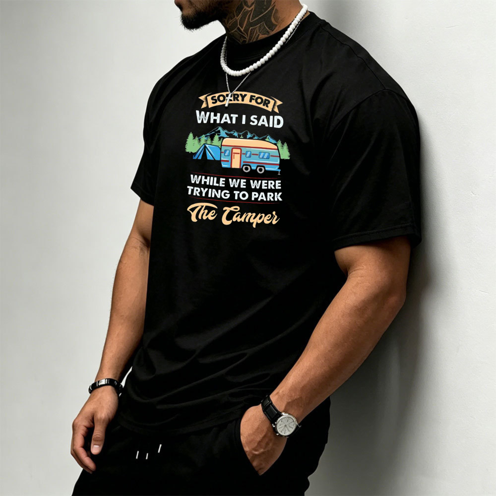 Camiseta masculina com estampa - Outdoor Camping Quotes avaliação e preço