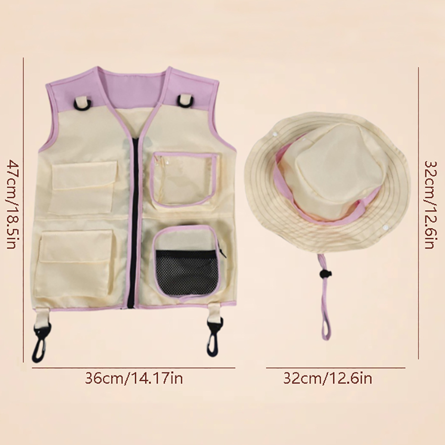 Traje de colete e chapéu explo - Outdoor Camping Activities For Kids avaliação e preço