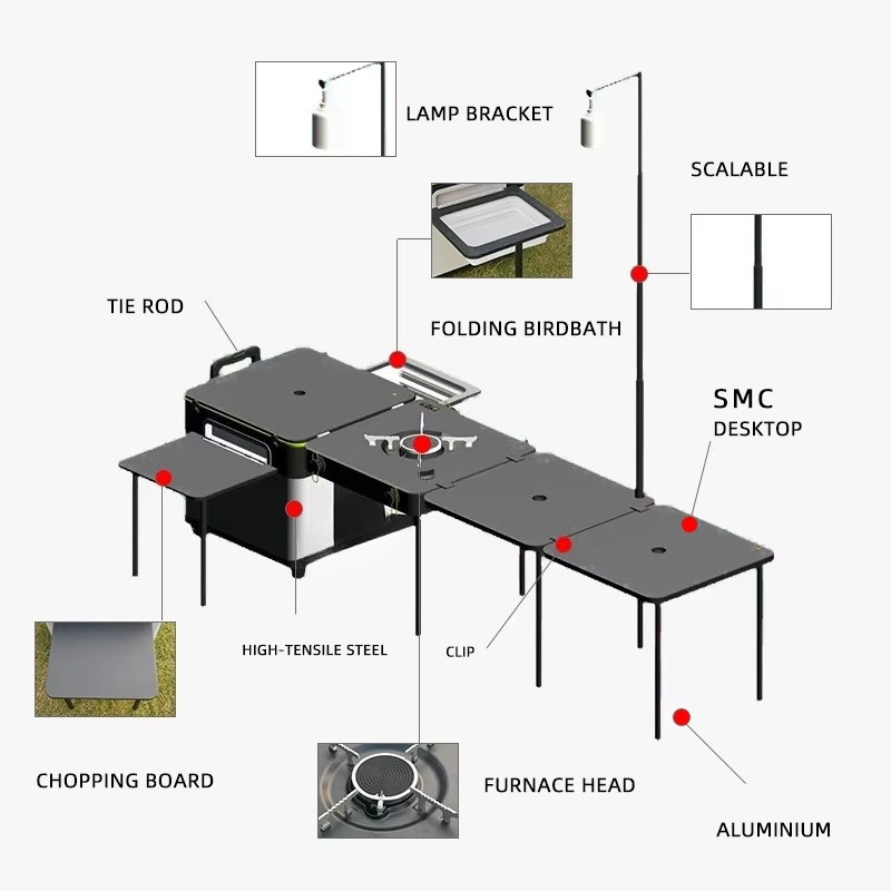 Caixa de Cozinha Portátil para - Outdoor Camping Kitchen Table avaliação e preço
